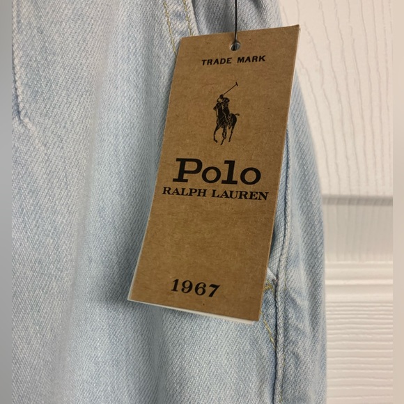NWT Polo Ralph Lauren Belted Tapered Jeans 100% Cotton High Rise Barrel Style - Picture 9 of 15